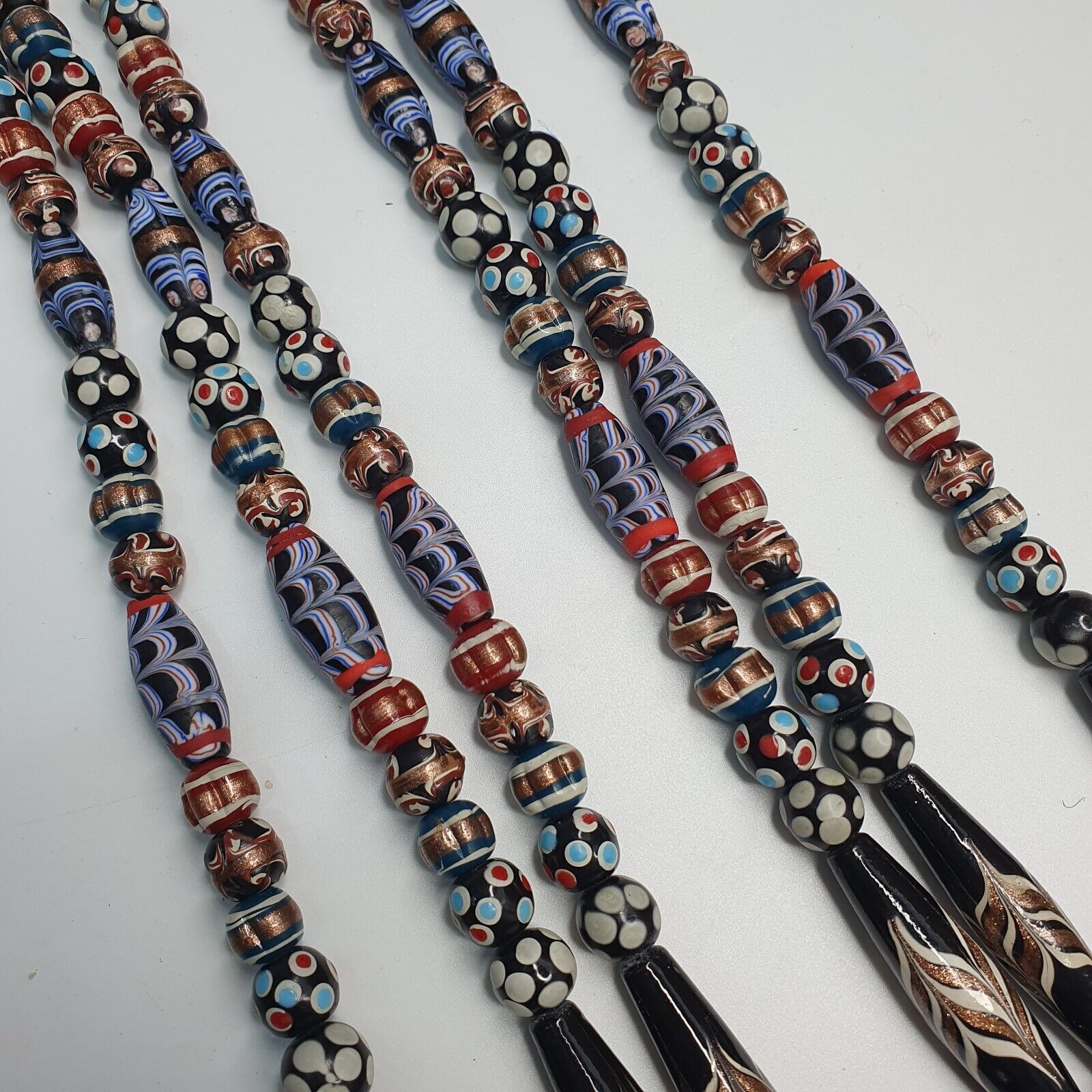 Venetian Style Skunk Wedding cake Aventurine beads beaded Necklace