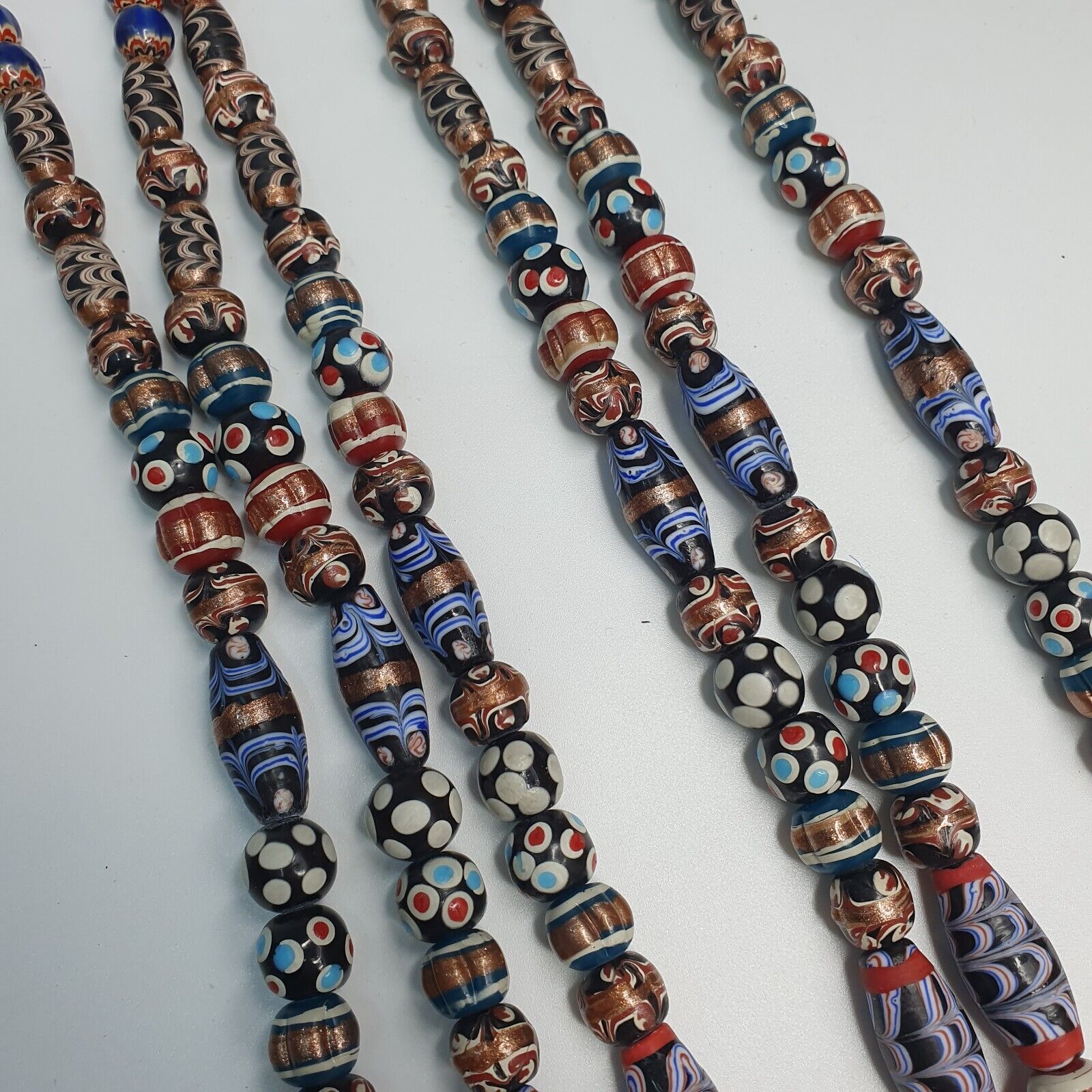 Venetian Style Skunk Wedding cake Aventurine beads beaded Necklace