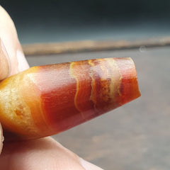 Antique Crystalized Agate Bead Middle Eastern Natural Red Agate Amulet