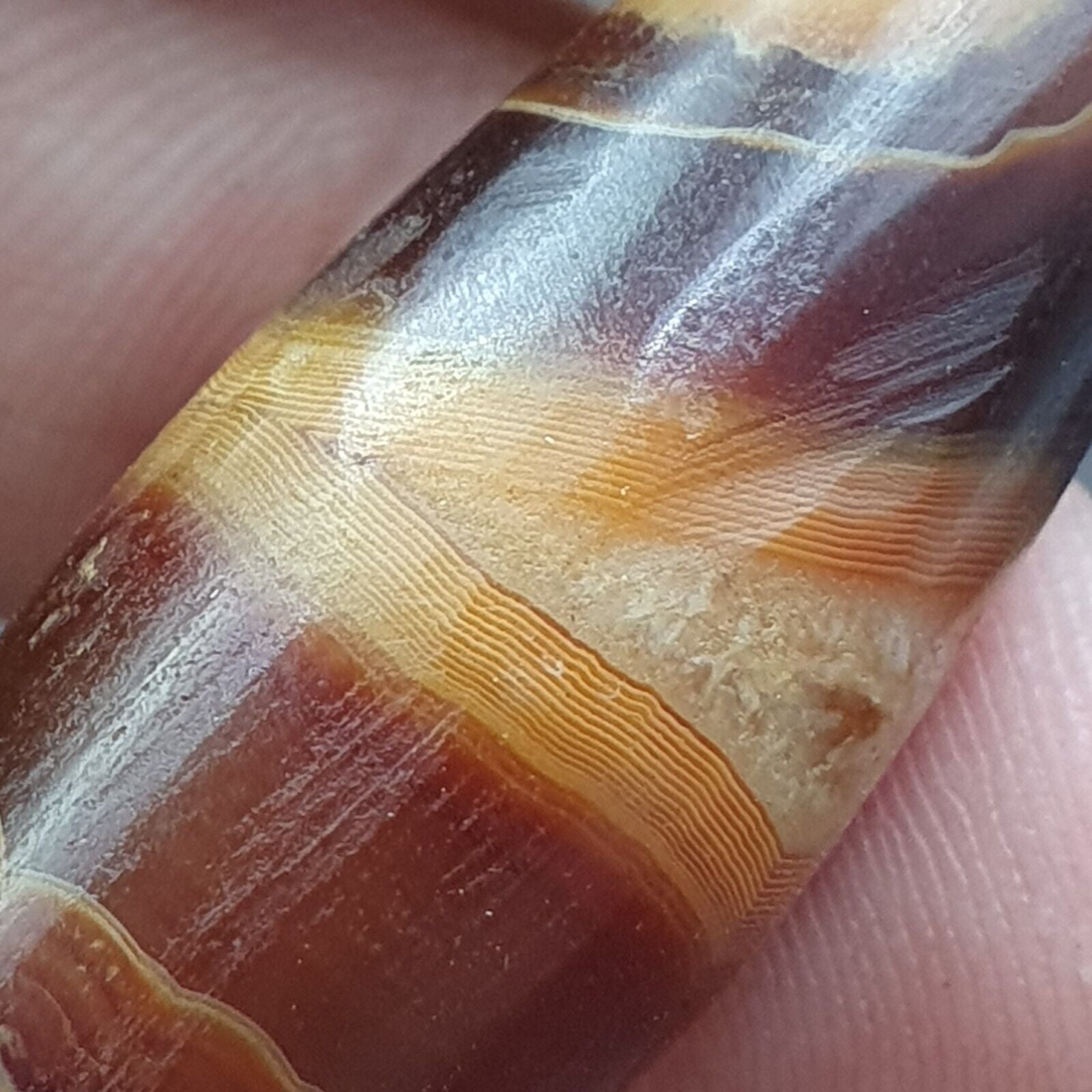 Antique Crystalized Agate Bead Middle Eastern Natural Red Agate Amulet