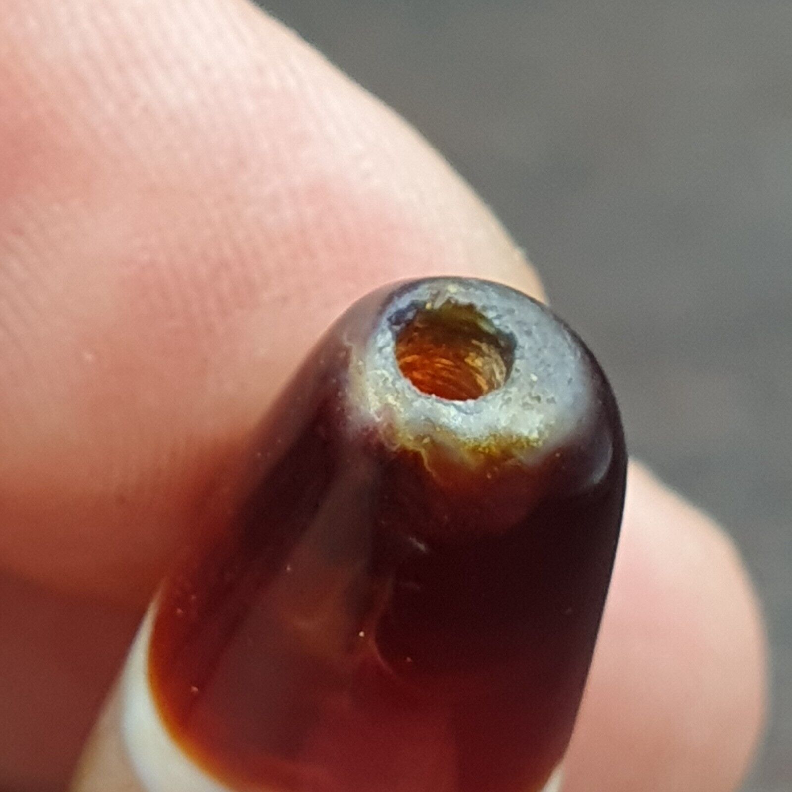 Very rare unique Pattern Yemeni Middle Eastern Natural Red Agate Amulet