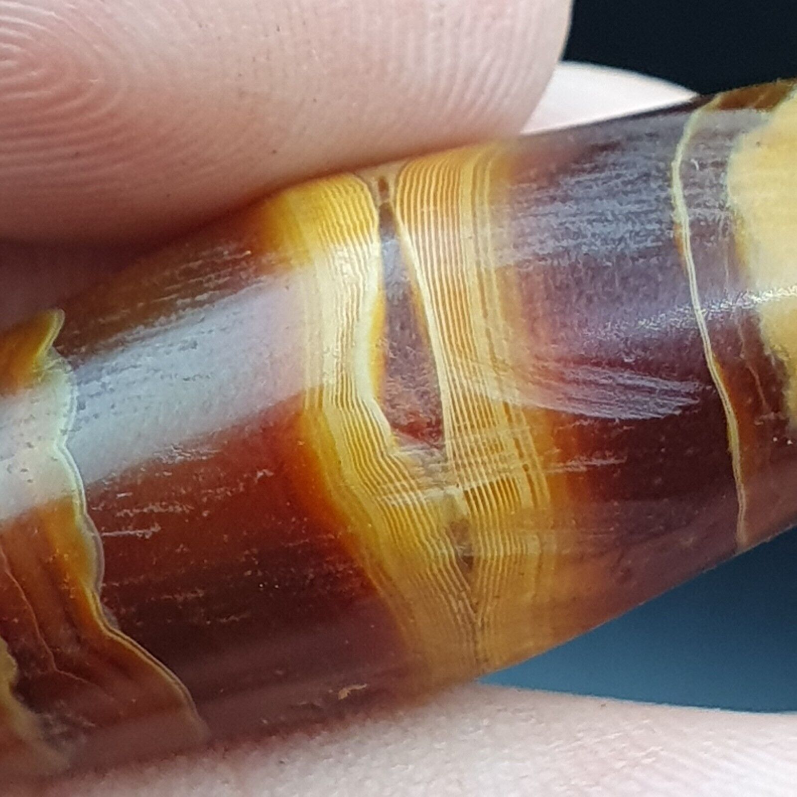 Antique Crystalized Agate Bead Middle Eastern Natural Red Agate Amulet