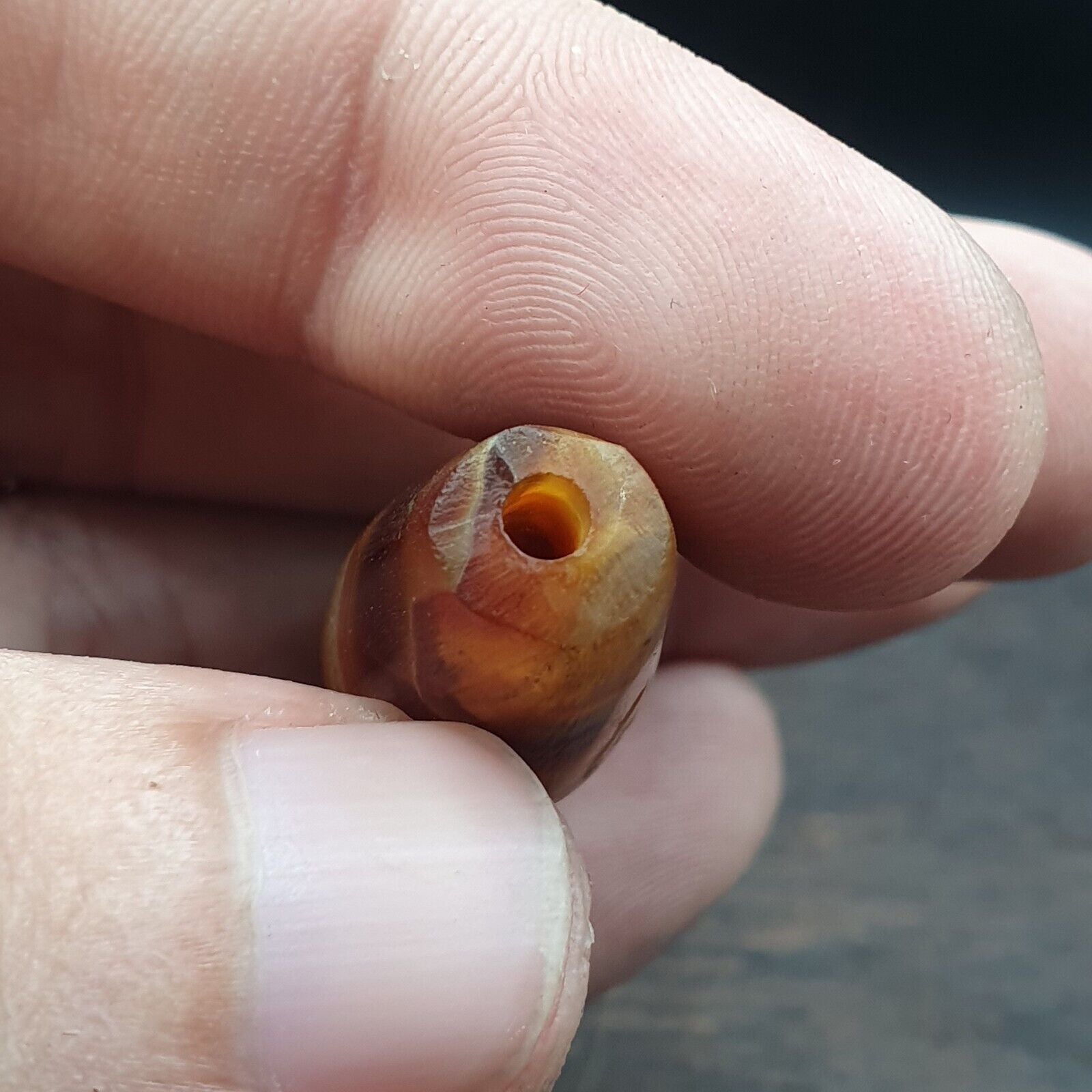 Antique Crystalized Agate Bead Middle Eastern Natural Red Agate Amulet