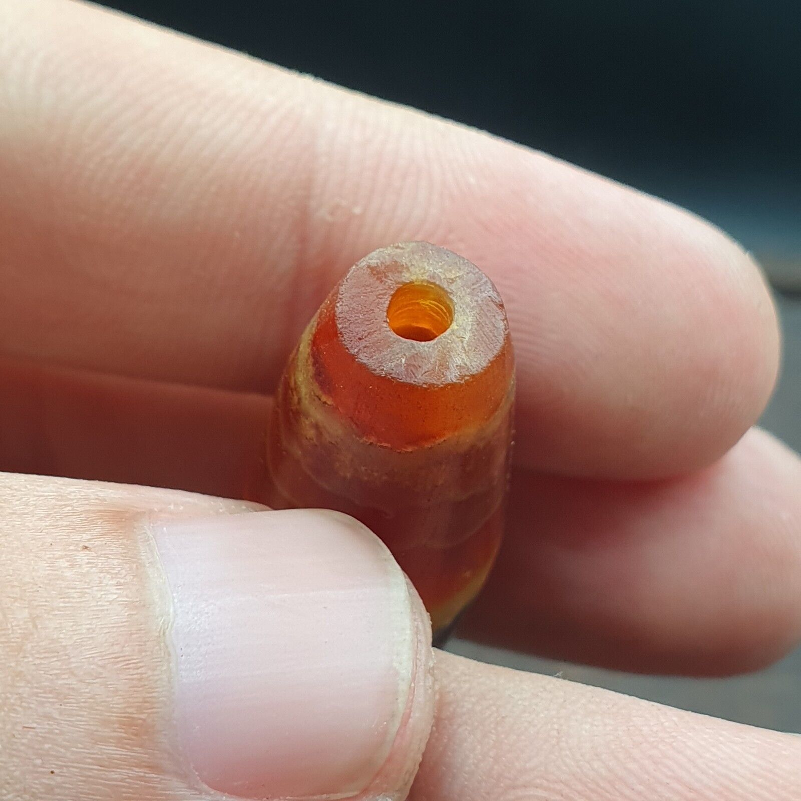 Antique Crystalized Agate Bead Middle Eastern Natural Red Agate Amulet