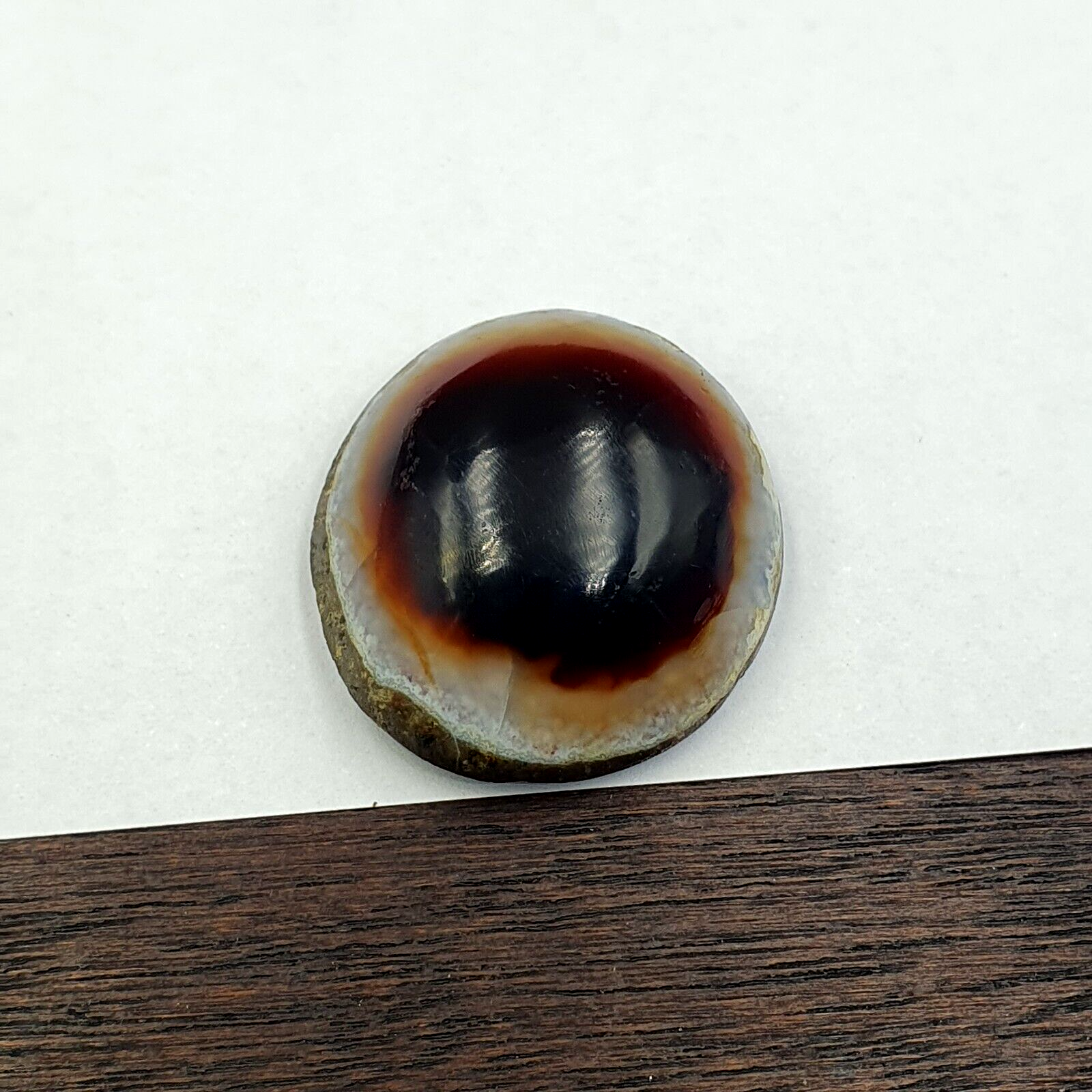 Antique Tibetan Luk Mik Goat Eye Agate Stone Cabochon 30mm