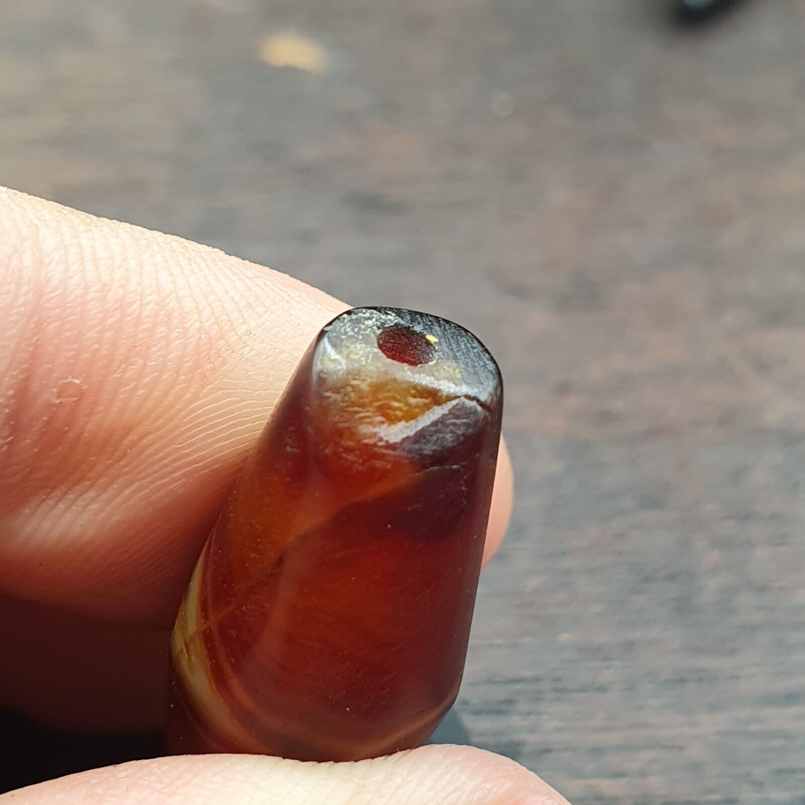 Antique Old Yemeni Agate Natural Eye Rare pattern Banded Agate Bead