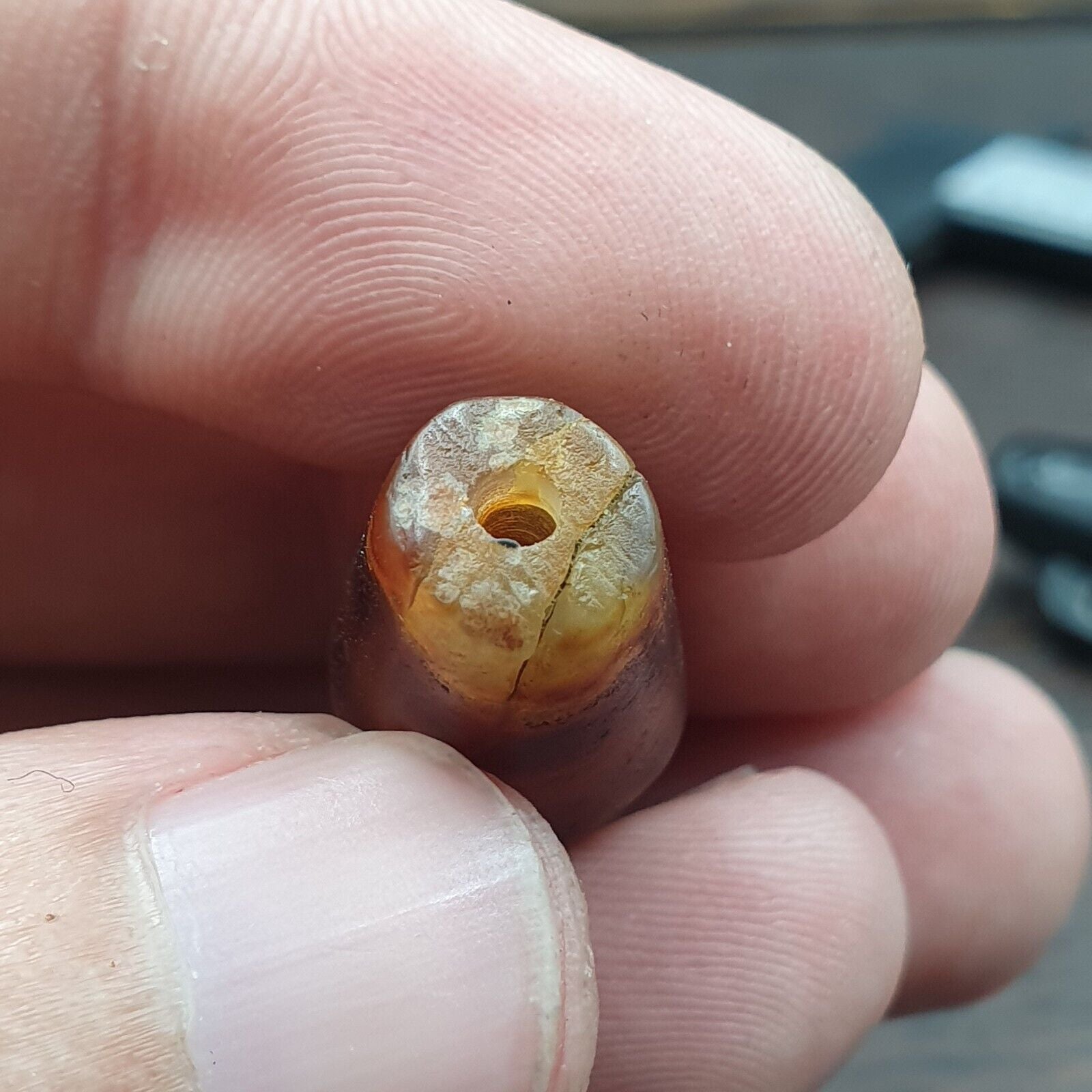 Antique Old Yemeni Agate Natural Eye Rare pattern Banded Agate Bead
