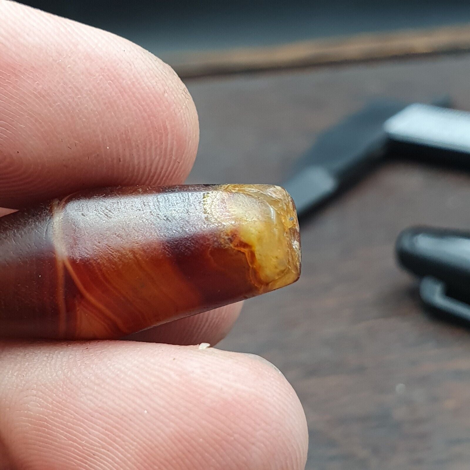 Antique Old Yemeni Agate Natural Eye Rare pattern Banded Agate Bead