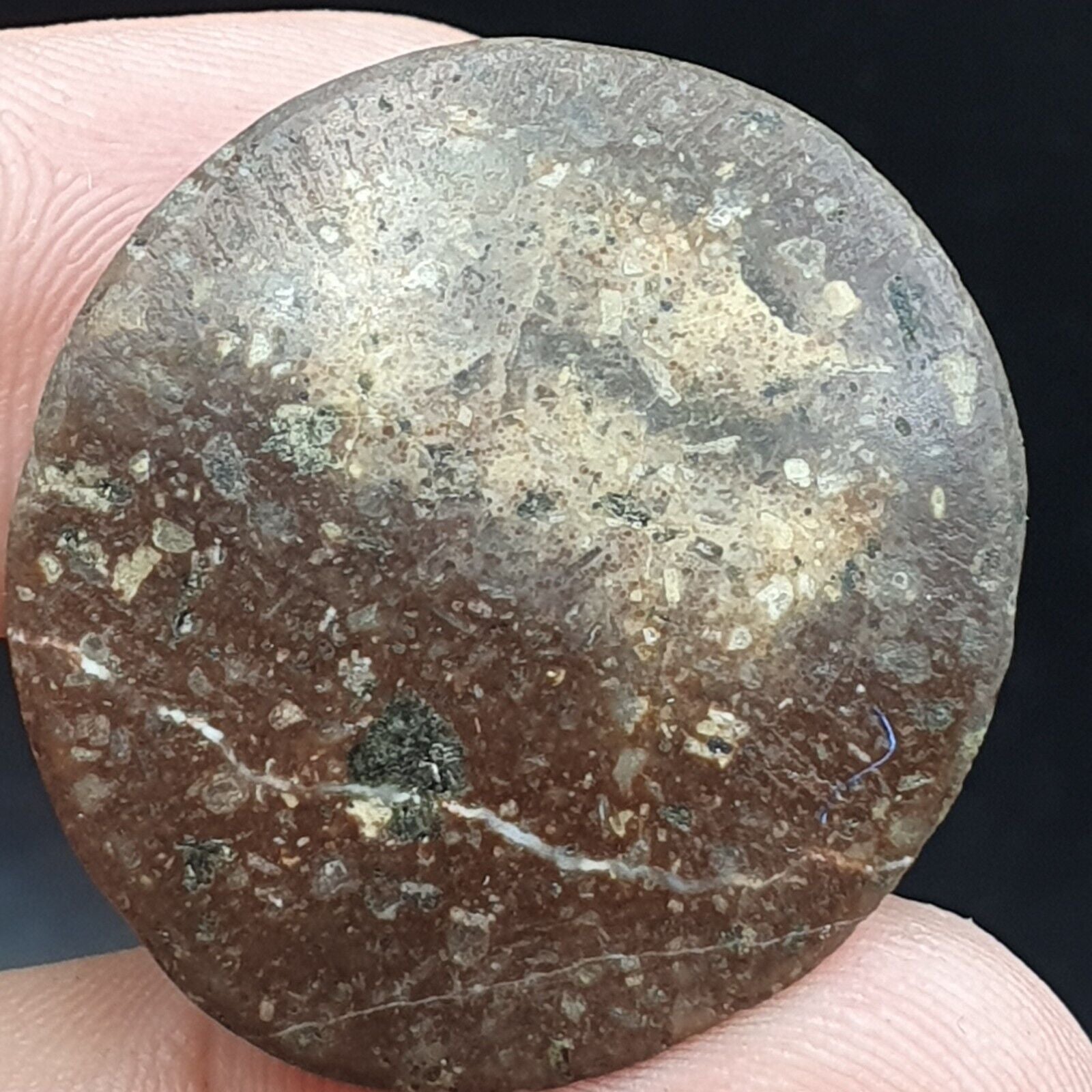 Antique Tibetan Luk Mik Goat Eye Agate Stone Cabochon 30mm
