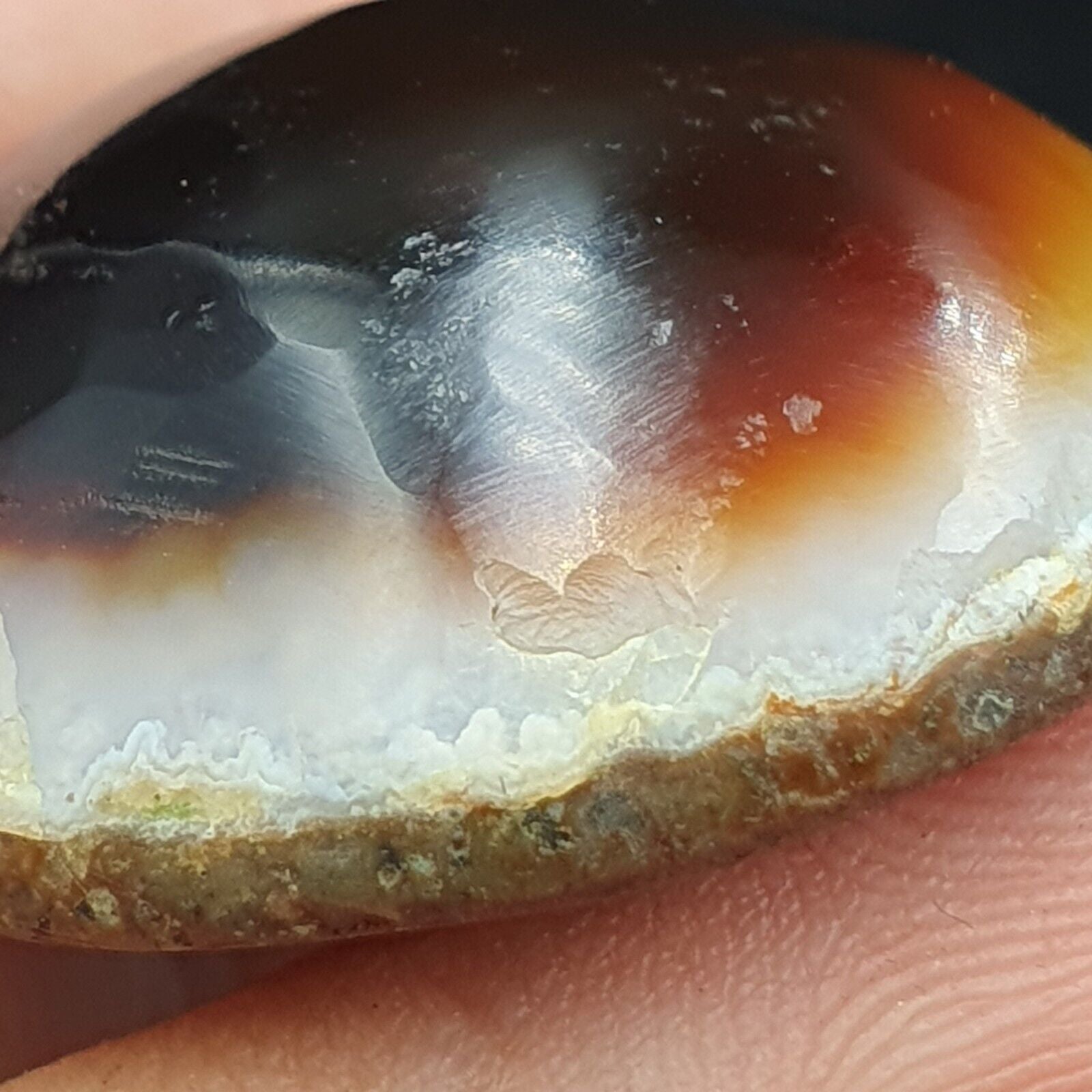 Antique Tibetan Luk Mik Goat Eye Agate Stone Cabochon 30mm