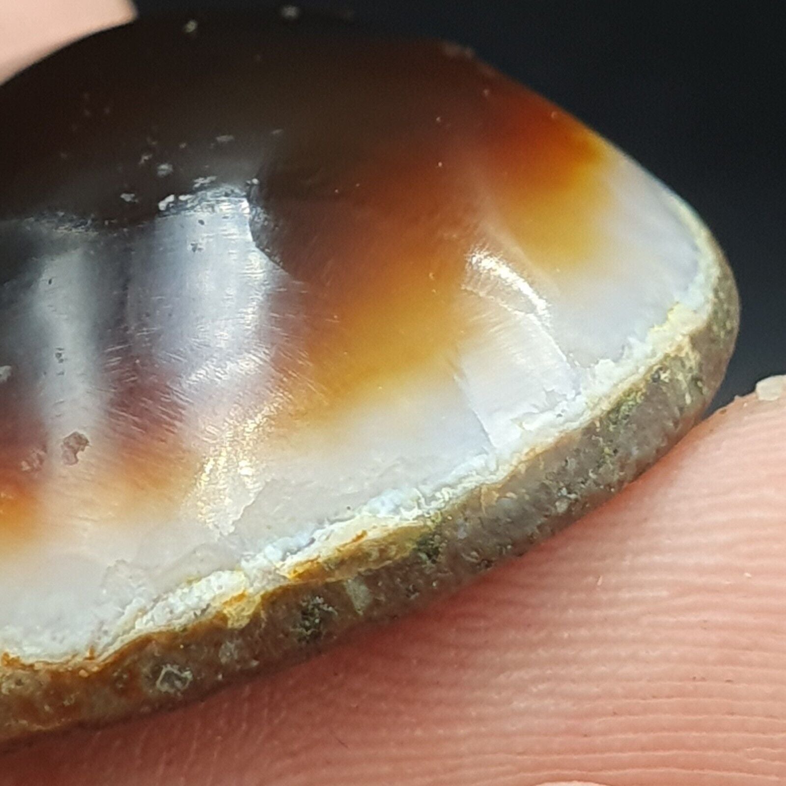 Antique Tibetan Luk Mik Goat Eye Agate Stone Cabochon 30mm
