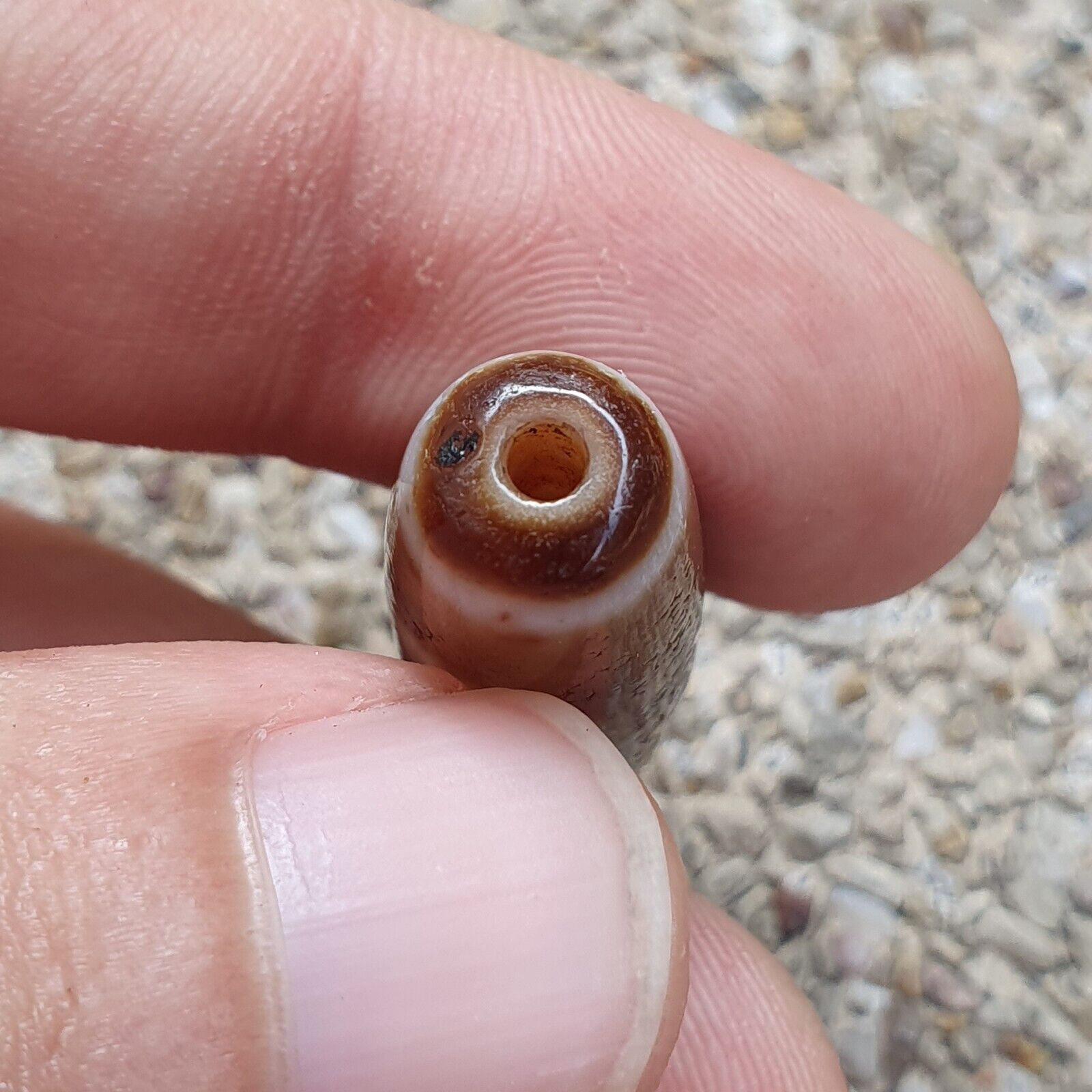 Vintage Tibetan Himalayan Star moon pattern Agate stone Dzi Bead Amulet AT7