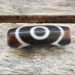Antique Tibetan Himalayan 3circle eyes Agate stone Dzi Bead Amulet AT10