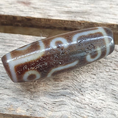 Antique Tibetan Himalayan 9 eyes Agate stone Dzi Bead Amulet AT11