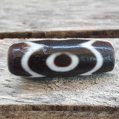 Antique Tibetan Himalayan 3circle eyes Agate stone Dzi Bead Amulet AT10