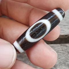 Tibetan Himalayan 1Square 1circle eye Agate stone Dzi Bead Amulet AT9