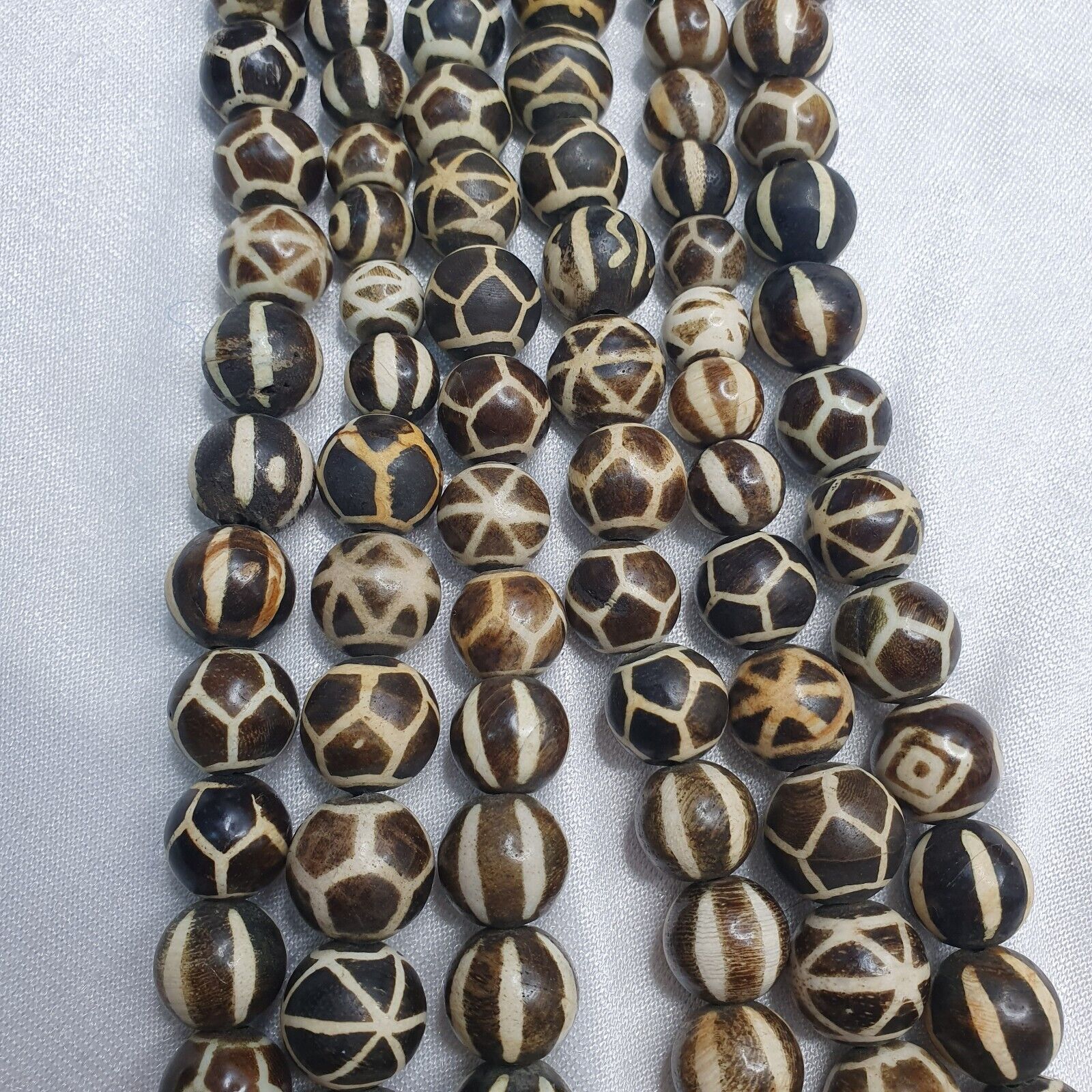 South Asian Burma Necklace Old Pumtek pyu beads Palm Wood Fossilized beads