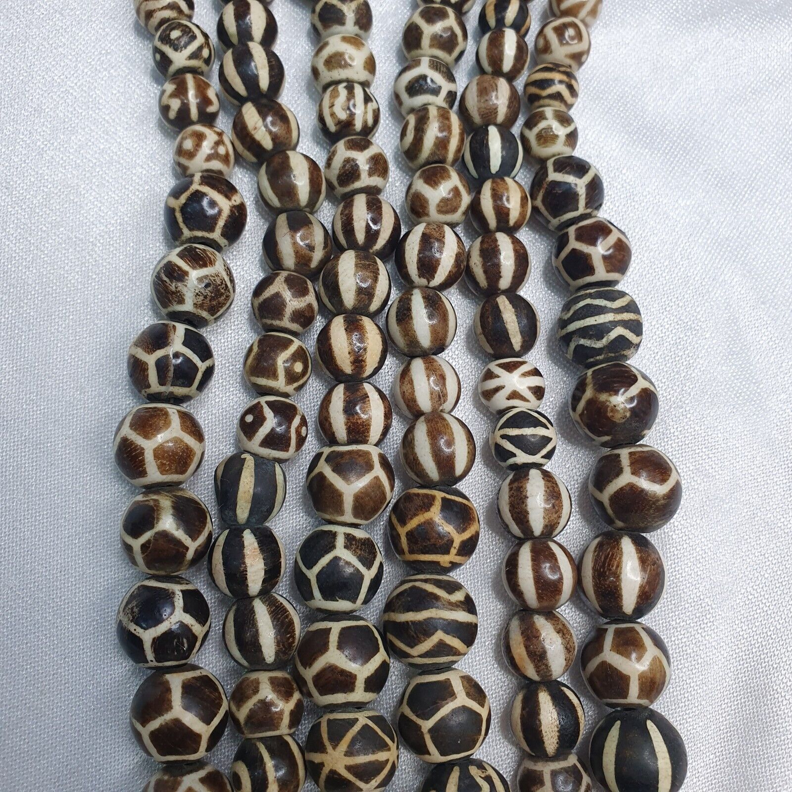 South Asian Burma Necklace Old Pumtek pyu beads Palm Wood Fossilized beads