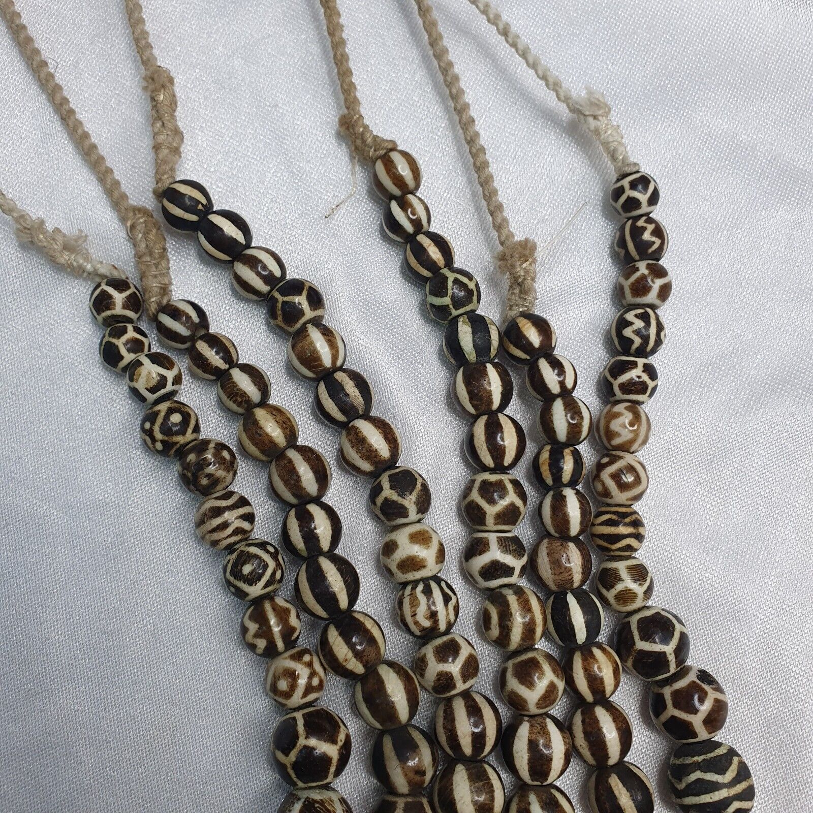 South Asian Burma Necklace Old Pumtek pyu beads Palm Wood Fossilized beads