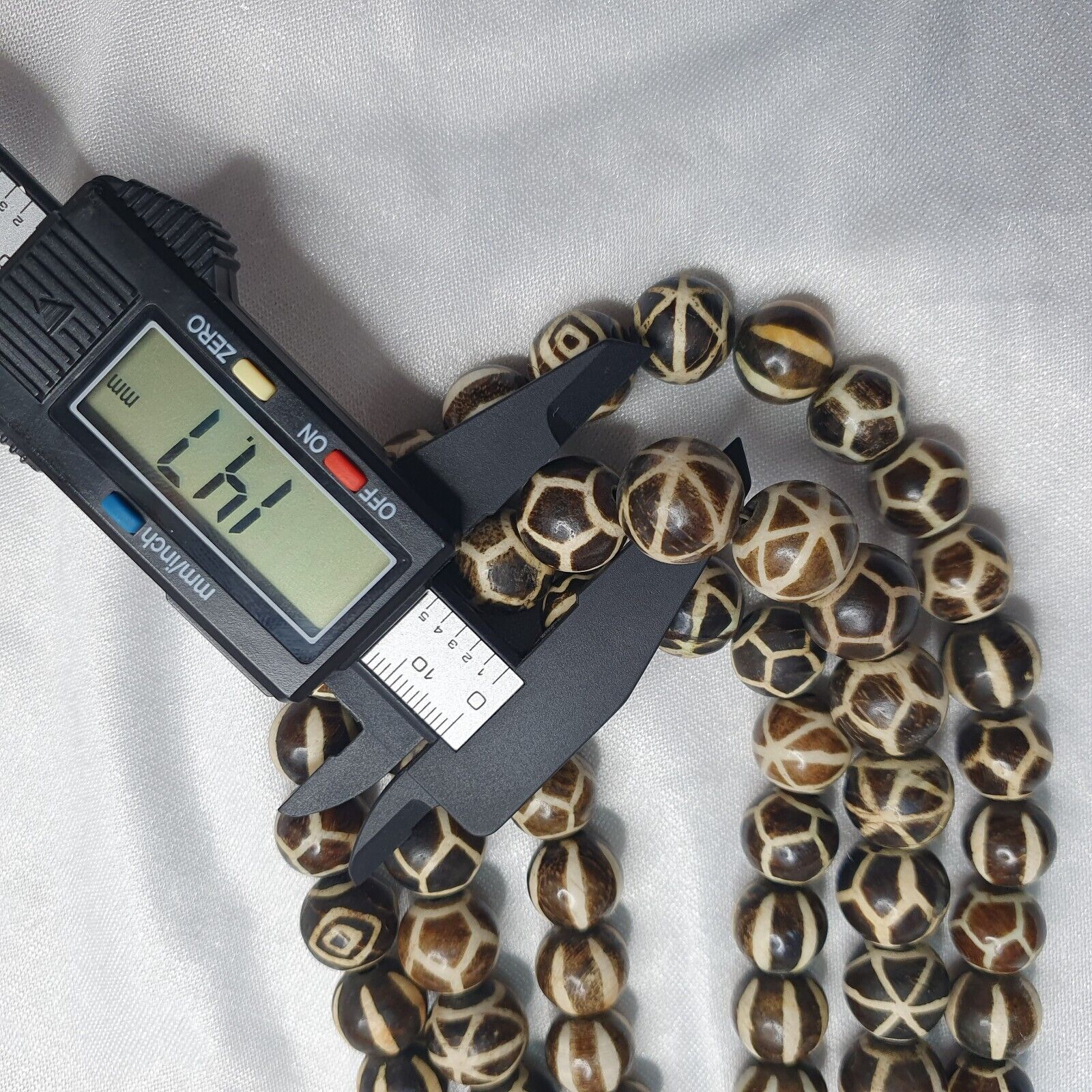 South Asian Burma Necklace Old Pumtek pyu beads Palm Wood Fossilized beads