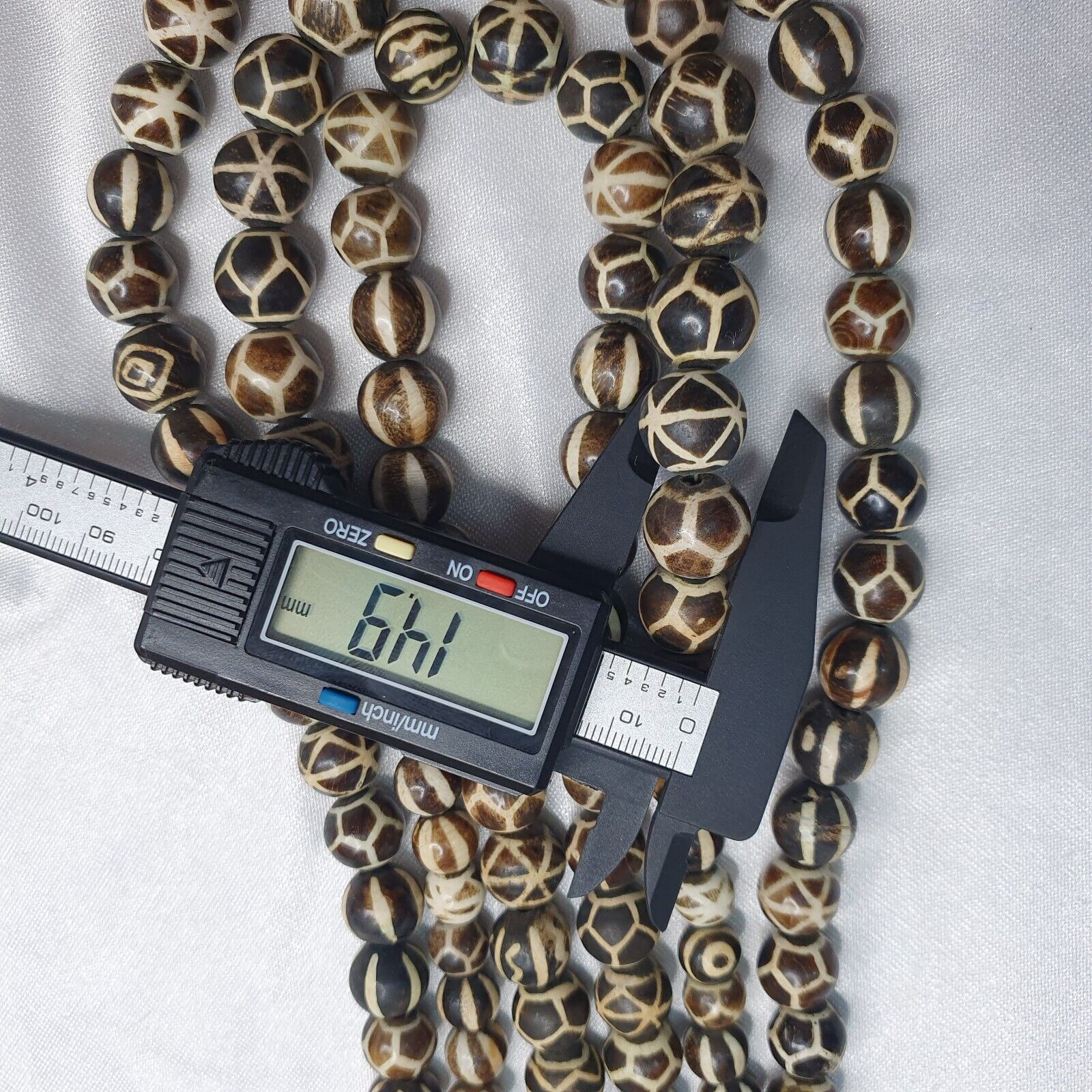 South Asian Burma Necklace Old Pumtek pyu beads Palm Wood Fossilized beads