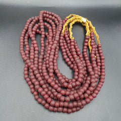 Antique OLD AFRICAN Red GLASS ANTIQUE BEADS Strand 6 MM