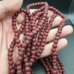 Antique OLD AFRICAN Red GLASS ANTIQUE BEADS Strand 6 MM