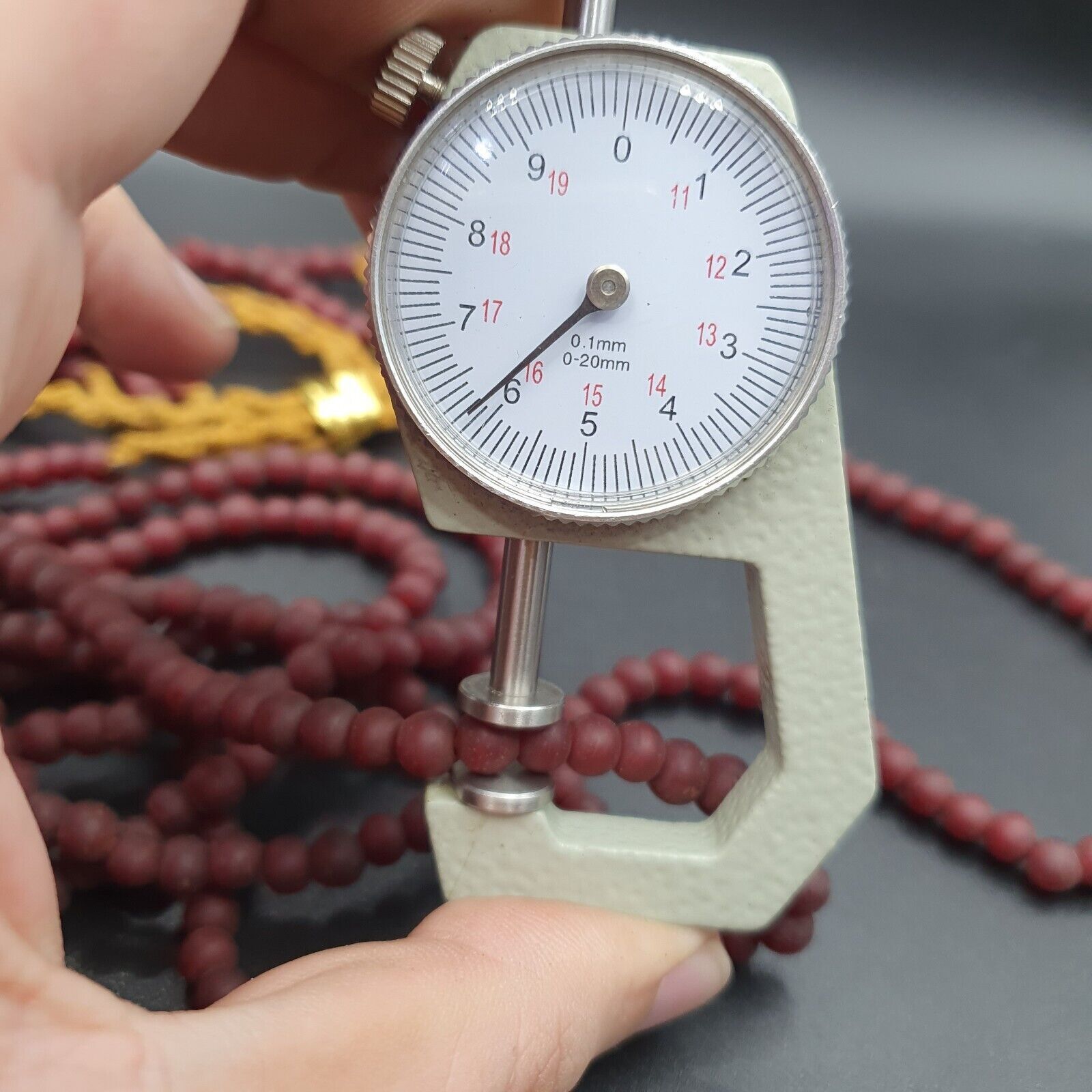 Antique OLD AFRICAN Red GLASS ANTIQUE BEADS Strand 6 MM