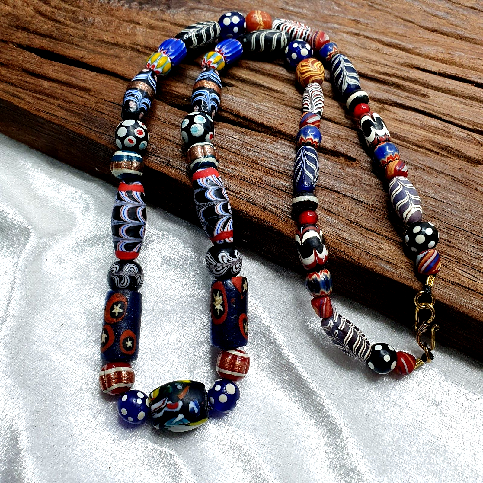 Vintage Fancy Floral Glass Venetian Style Mix Beads | African Necklace GLS1