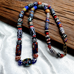Vintage Fancy Floral Glass Venetian Style Mix Beads | African Necklace GLS1