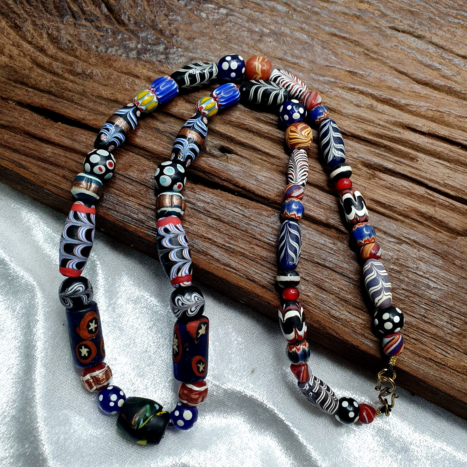 Vintage Fancy Floral Glass Venetian Style Mix Beads | African Necklace GLS1