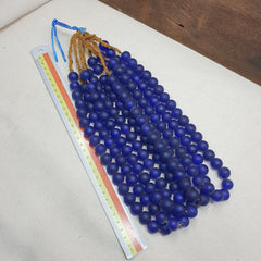 BEAUTIFUL OLD AFRICAN Blue GLASS ANTIQUE BEADS 15-16MM
