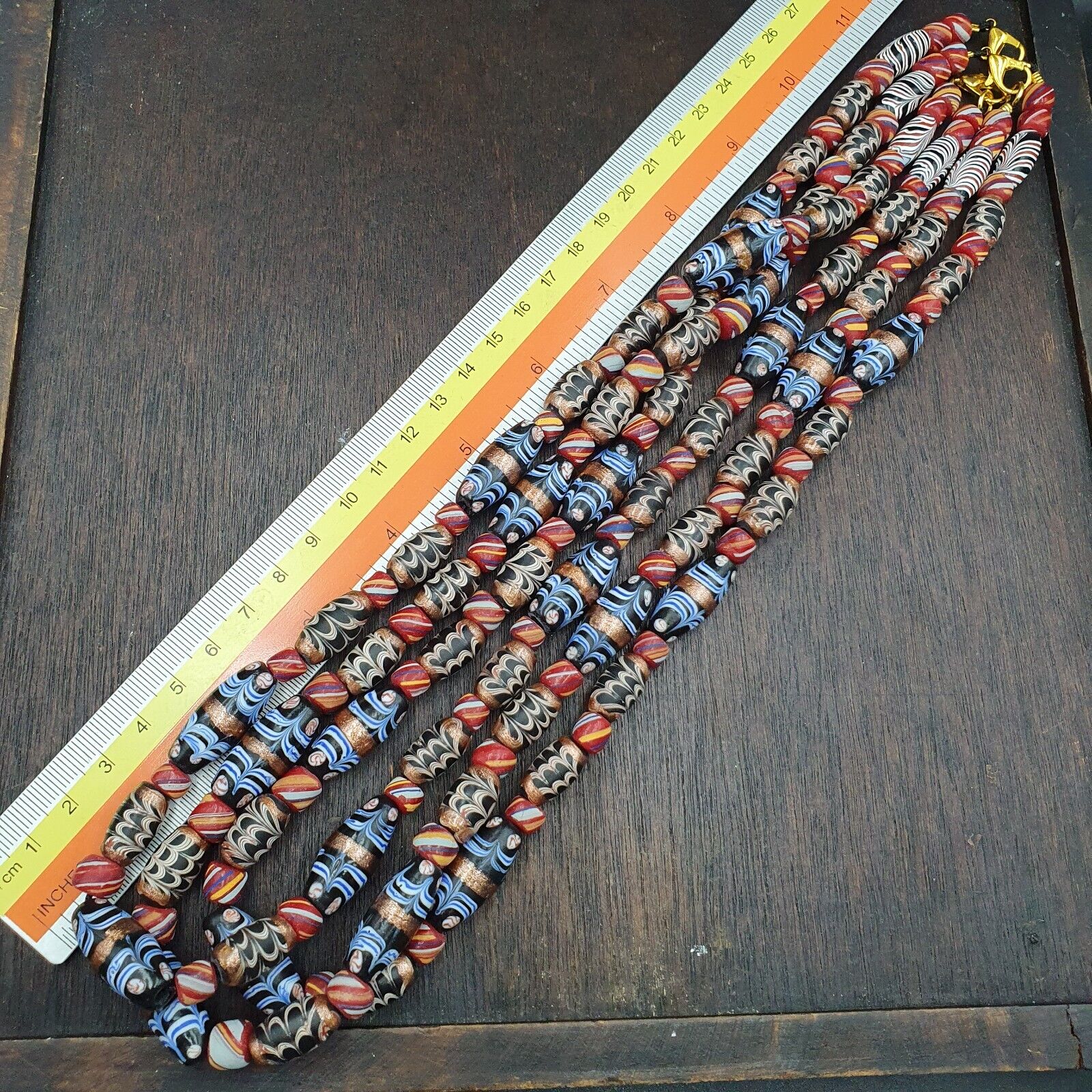 Vintage Venetian style Fancy Aventurine Glass beads Necklace