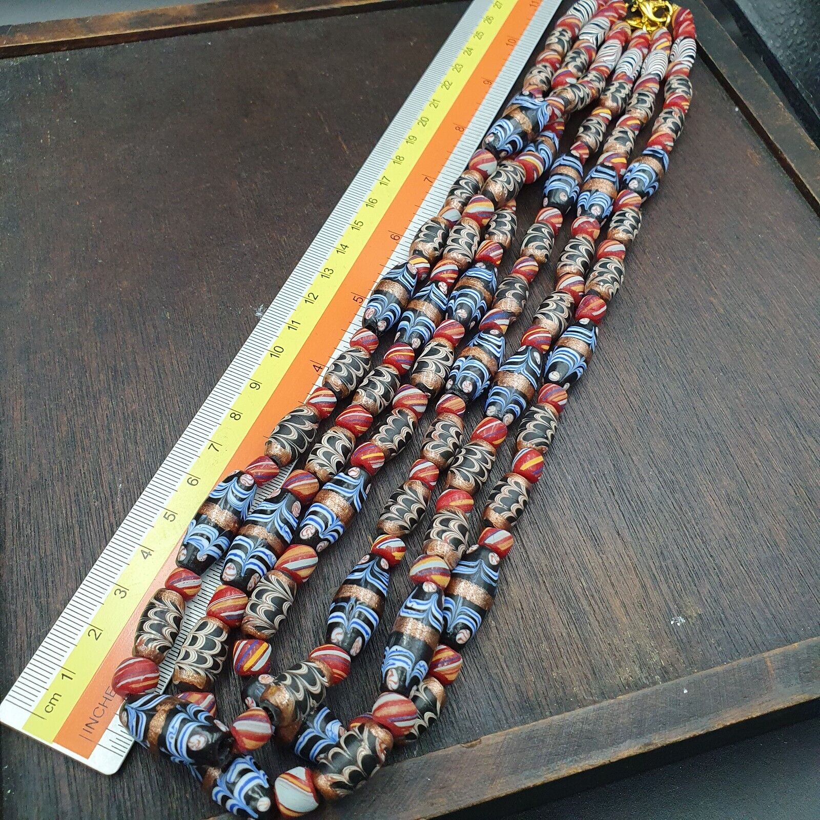 Vintage Venetian style Fancy Aventurine Glass beads Necklace