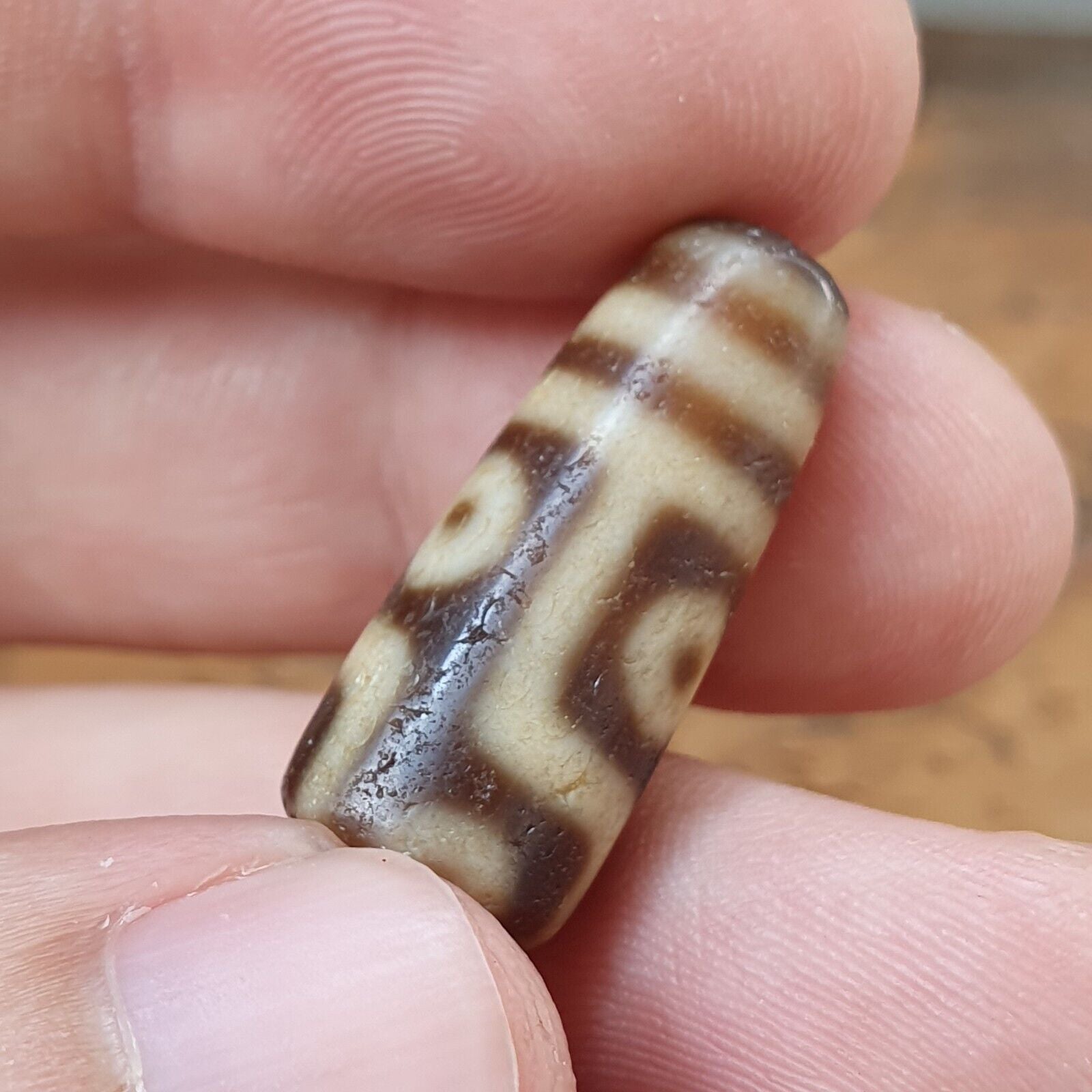 Antique Himalayan Indo Tibetan Agate Dzi Bead Amulet #TBC-3