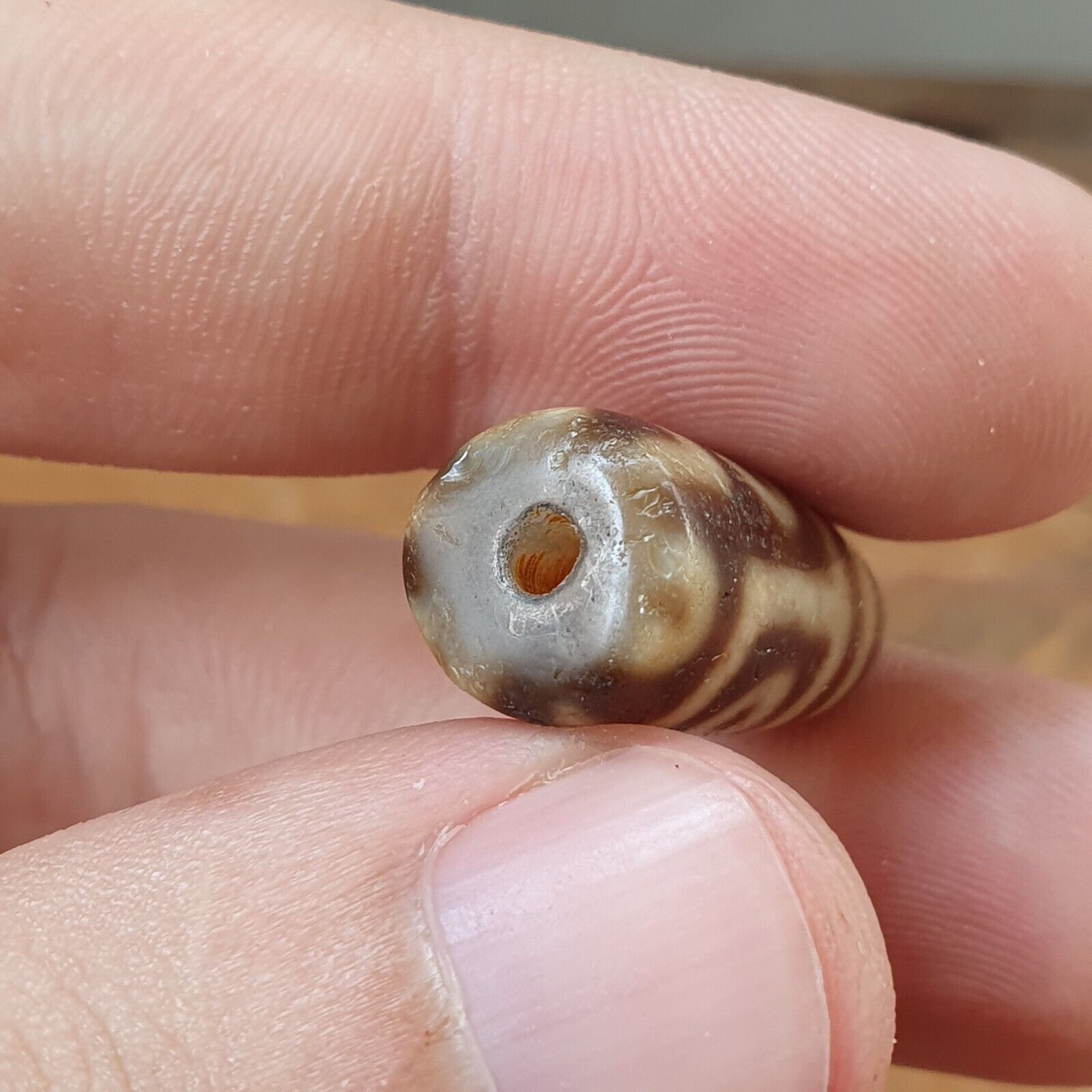 Antique Himalayan Indo Tibetan Agate Dzi Bead Amulet #TBC-3