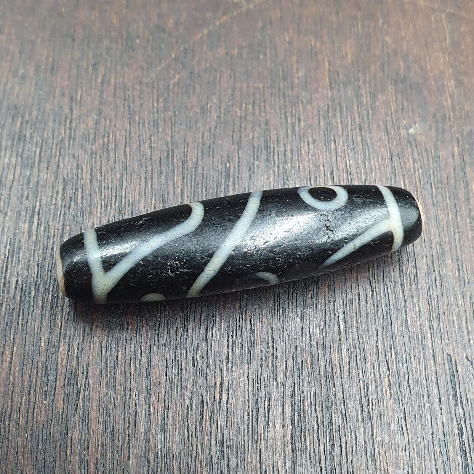 Fish Eye Pattern 3 eyes Himalayan Indo Tibetan Agate Dzi Bead Amulet