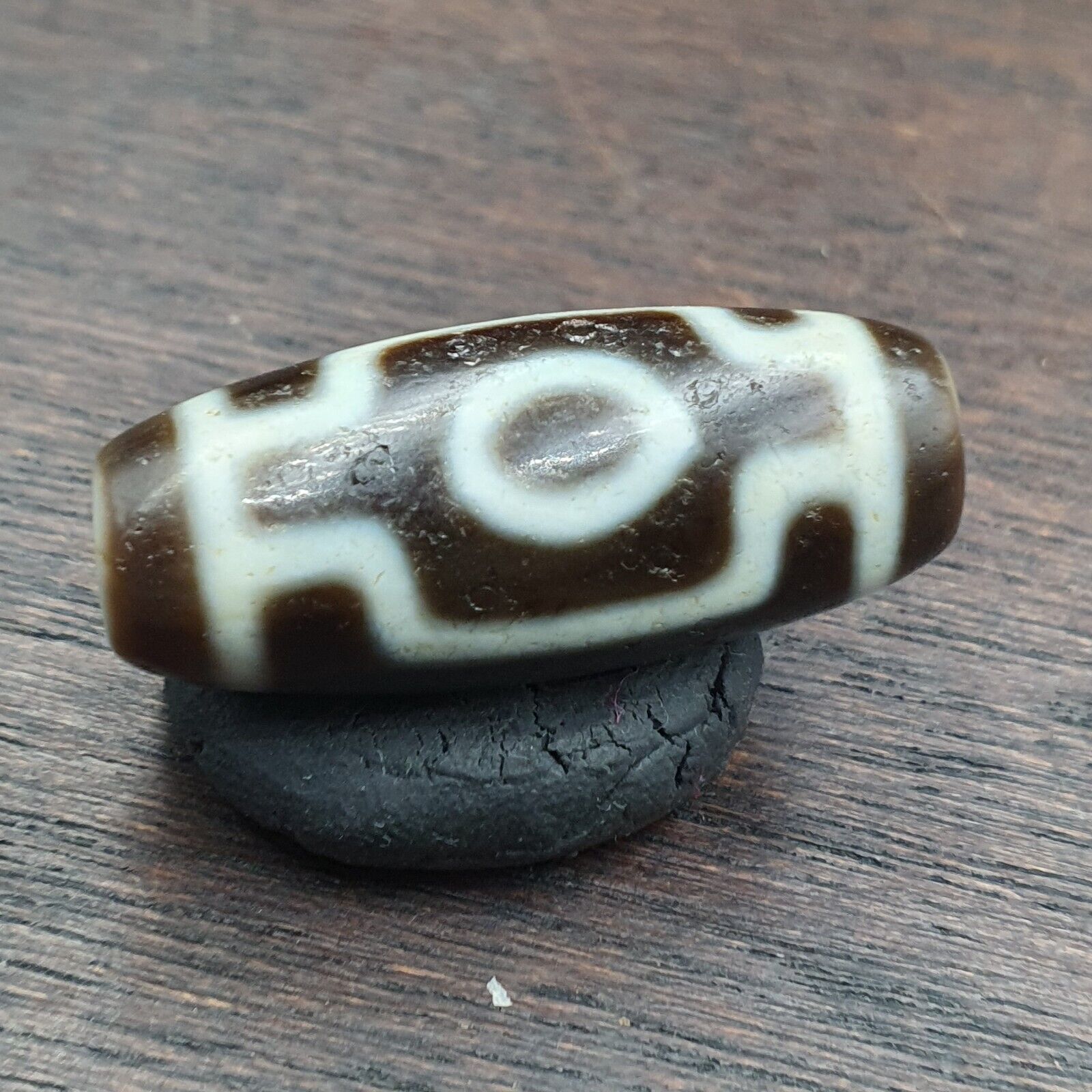 Uniquely 2 Side Eyes Old Tibetan High Quality Agate Dzi Bead Amulet OTB8-3