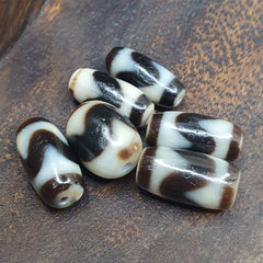 Lot 6 Powerful Tiger Teeth patterns Tibetan Agate Dzi Bead Amulet OTB-