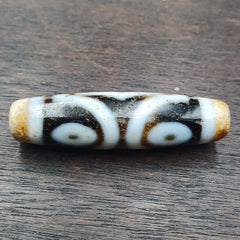 Vintage Indo Tibetan 3 Eyes rare Patterns Dzi chung agate Amulet Bead