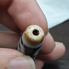 Vintage Indo Tibetan 3 Eyes rare Patterns Dzi chung agate Amulet Bead