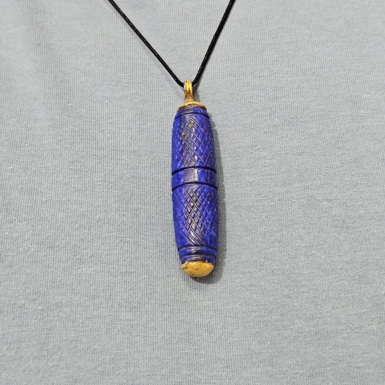 Rare Top Quality Lapis Lazuli Stone Pendent Amulet  Necklace