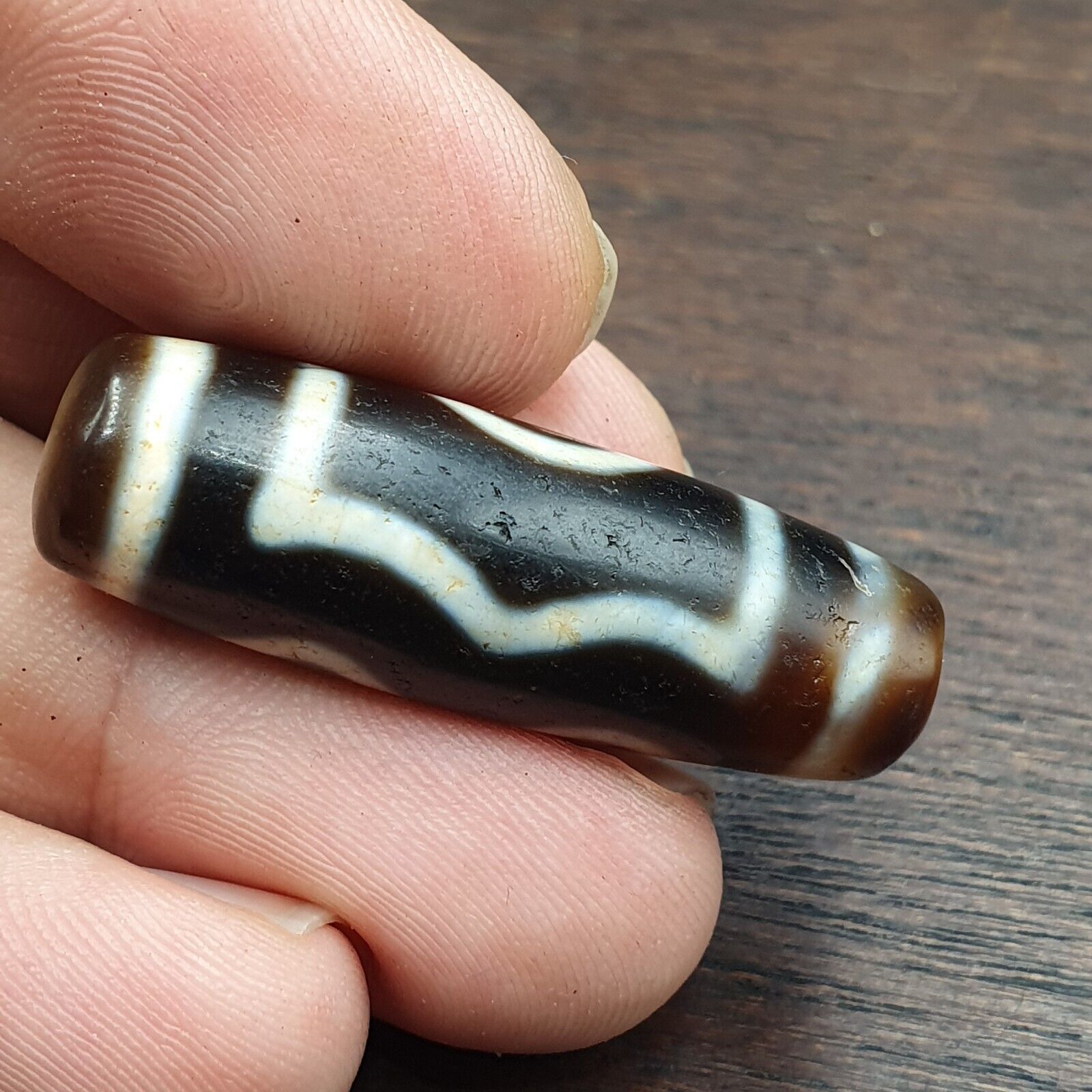 Old Tibetan 3 Circle Eyes in Eye Agate stone Dzi Bead Hi Quality Amulet