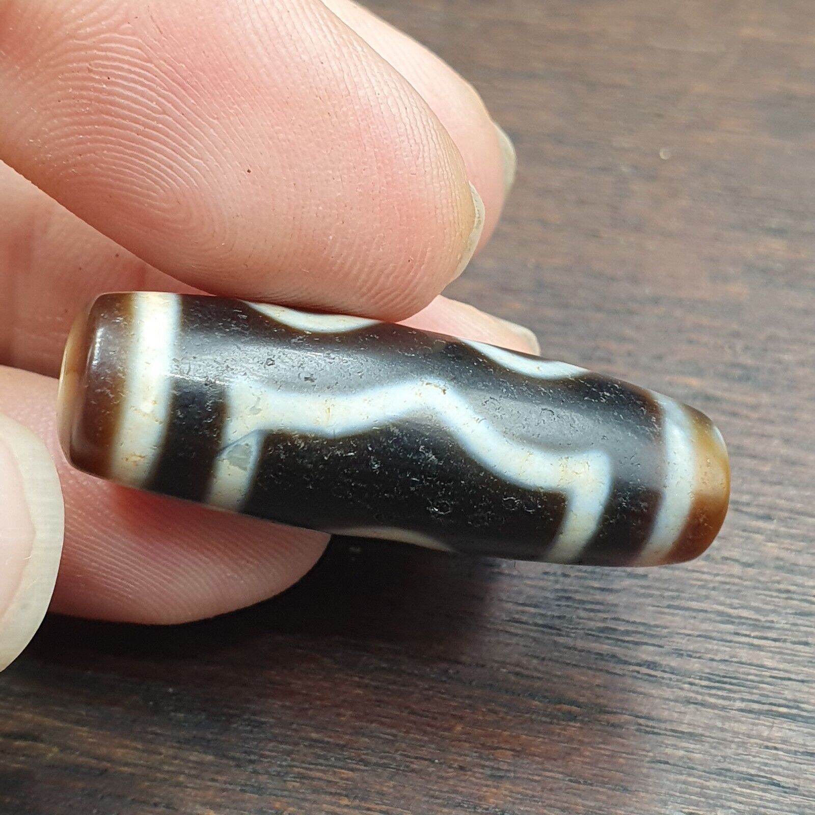 Old Tibetan 3 Circle Eyes in Eye Agate stone Dzi Bead Hi Quality Amulet