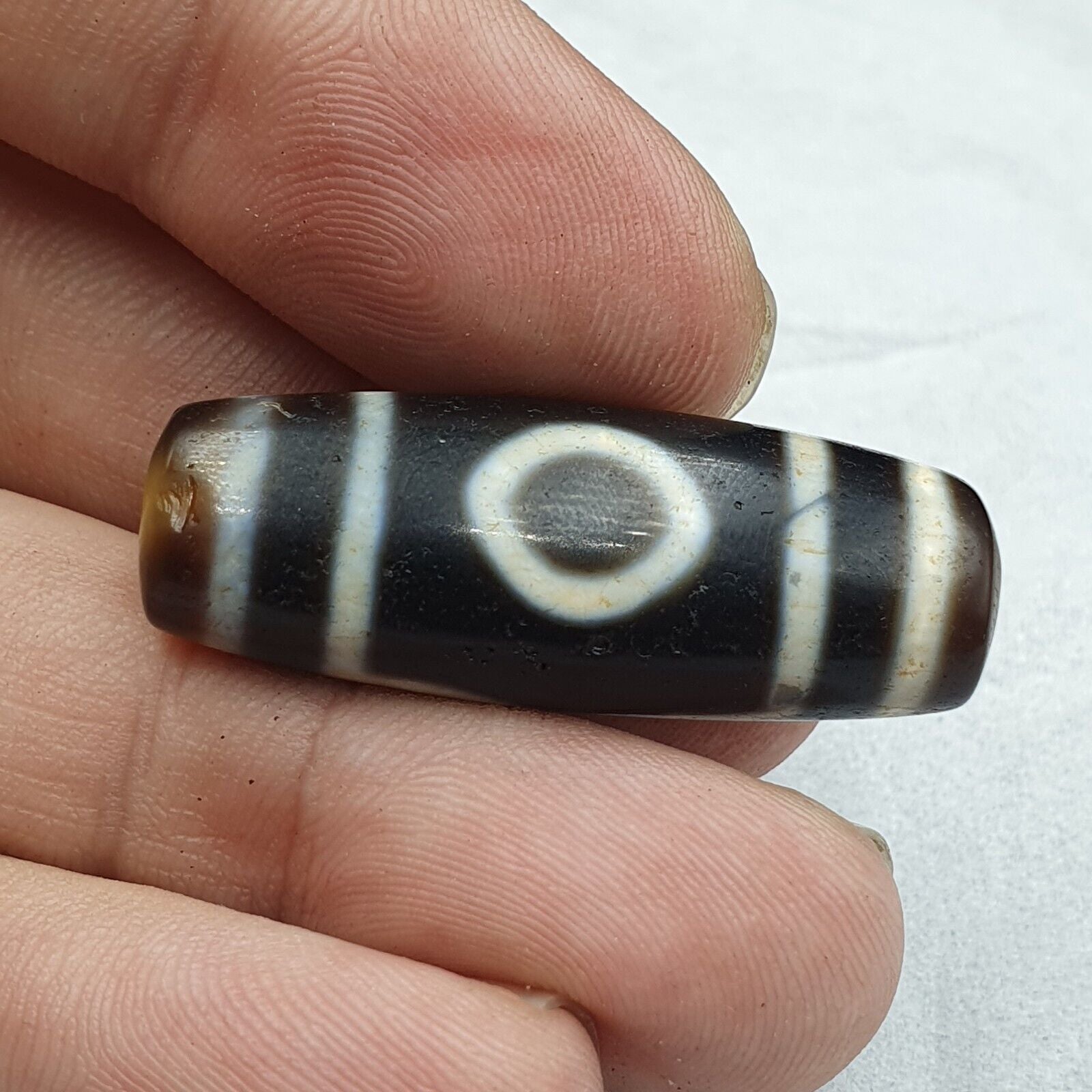 Old Tibetan 3 Circle Eyes in Eye Agate stone Dzi Bead Hi Quality Amulet