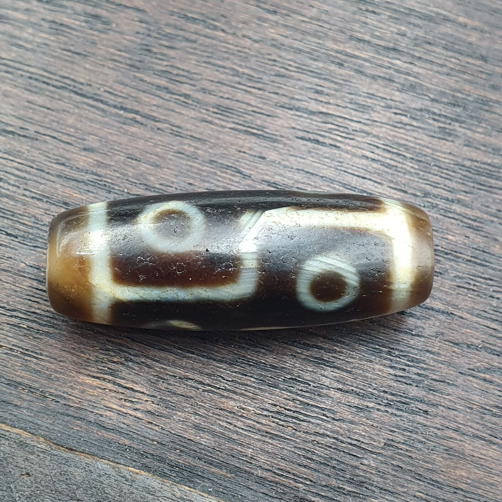Beautiful Tibetan 6 Eyes Agate stone HQ Very rare Dzi Bead Amulet