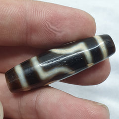 Antique Old Tibetan 2Circle Eyes Agate stone Dzi Bead Amulet