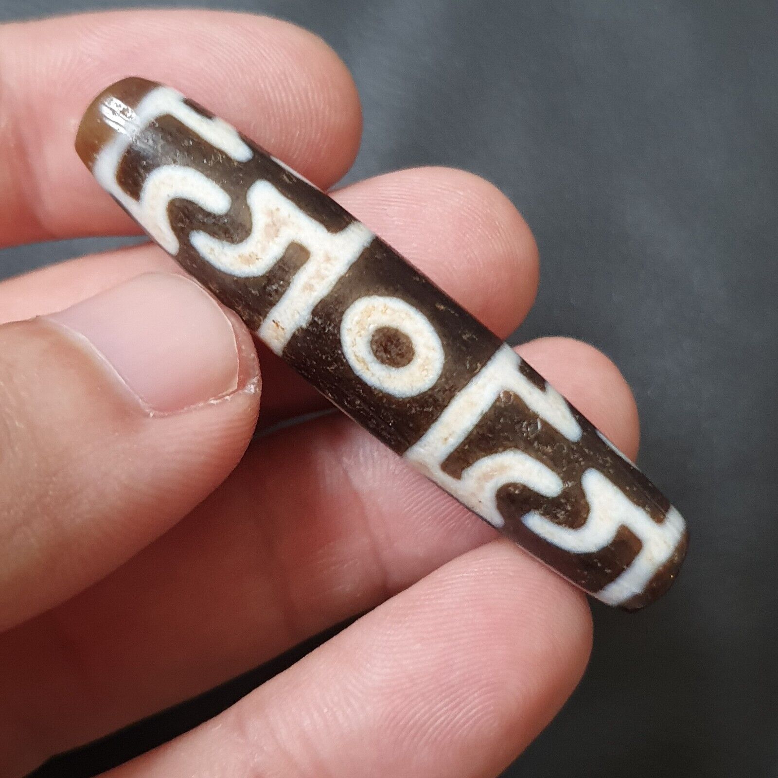 Tibetan Nepalese dzi bead Unique Pattern old amulet Agate Bead PR-1