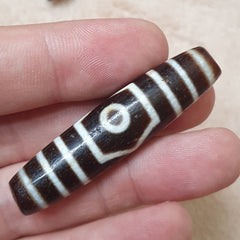 Tibetan Nepalese dzi bead 3 eyes in Eyes amulet Agate Bead 56mm PR-7