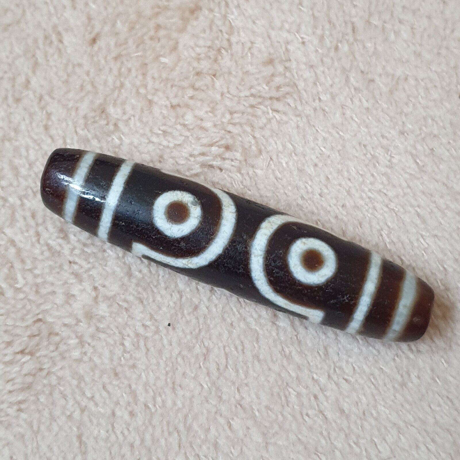 Tibetan Nepalese dzi bead 3 eyes in Eyes amulet Agate Bead 56mm PR-7